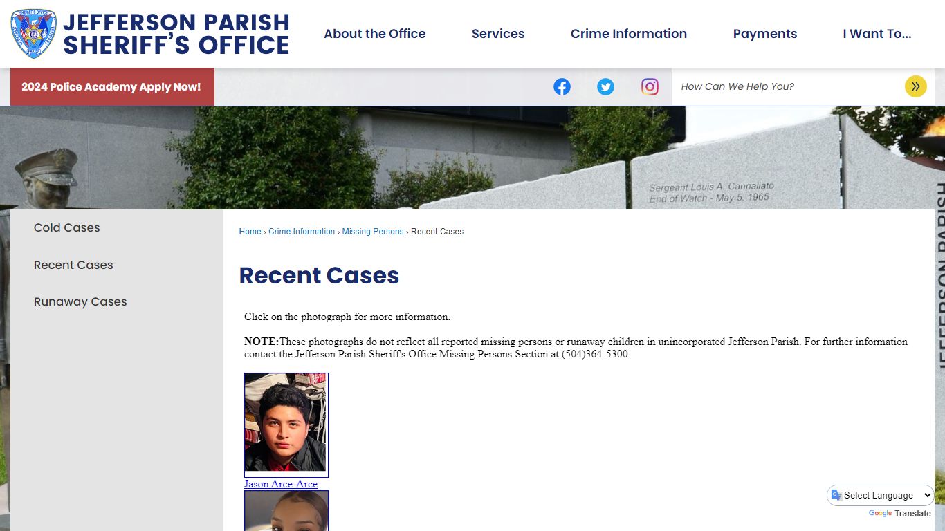 Recent Cases | Jefferson Parish Sheriff, LA - Official Website - JPSO